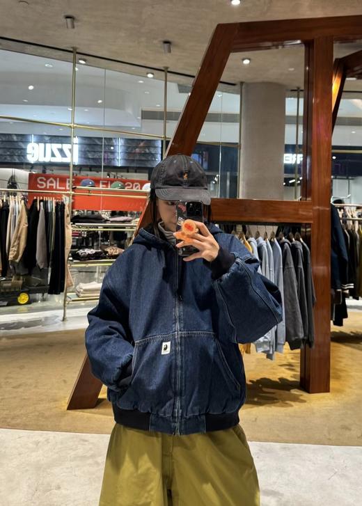 F032962美式工装风水洗做旧牛仔工装连帽夹克外套男女同款 商品图8