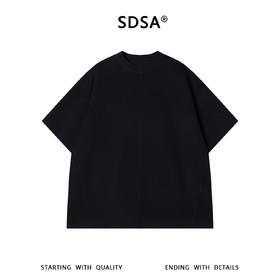 SDSA男装2026新款高贵轻奢极简风纯色缝线设计圆领短袖T恤百搭