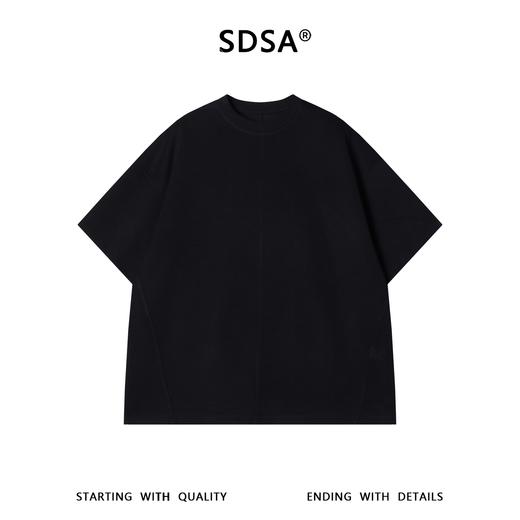 SDSA男装2026新款高贵轻奢极简风纯色缝线设计圆领短袖T恤百搭 商品图0