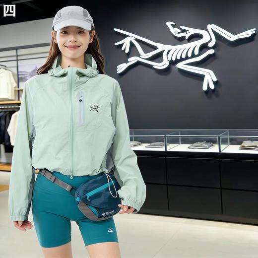 F032944轻薄透气下摆抽绳修身收腰女款连帽防晒衣 商品图2