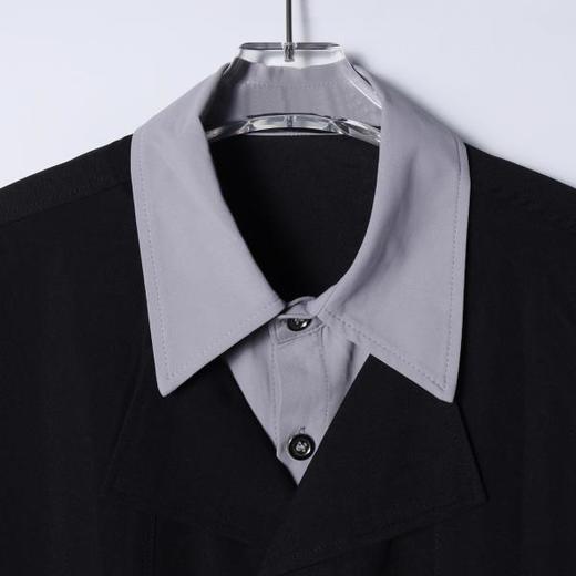 SDSA男装2026新款高贵轻奢潮牌拼接撞色假两件短袖衬衫休闲百搭 商品图1