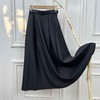 赫本佳人~高级感法式缎面丝羊毛大摆半身裙女显瘦腰带A字裙 商品缩略图3
