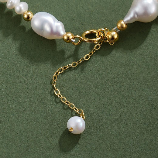 子佩集【潮汐妙华】银S925珍珠惜王妃手链【SGB0750001】镀金串珠2602 商品图3