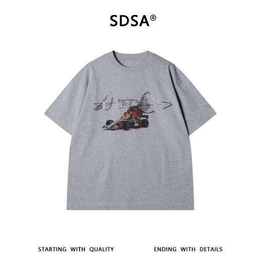SDSA男装2026新款高贵轻奢潮牌美式烫钻印花圆领短袖T恤百搭显瘦 商品图0