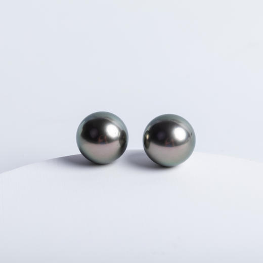 ⁶【大溪地黑珍珠】铂金针耳钉，8-12MM，编号ED119，出证书，48小时鉴赏期——SS06-CR-YMZZ【HOT】 商品图1