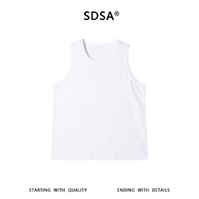 SDSA男装2026新款高贵轻奢潮牌纯色竖纹无袖打底背心百搭时尚上衣