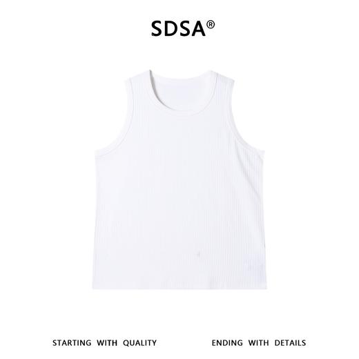 SDSA男装2026新款高贵轻奢潮牌纯色竖纹无袖打底背心百搭时尚上衣 商品图0