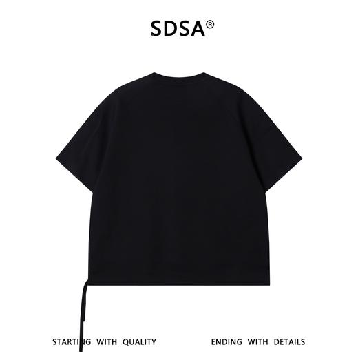 SDSA男装2026新款高贵轻奢纯色侧摆抽绳刺绣字母圆领短袖T恤百搭 商品图4