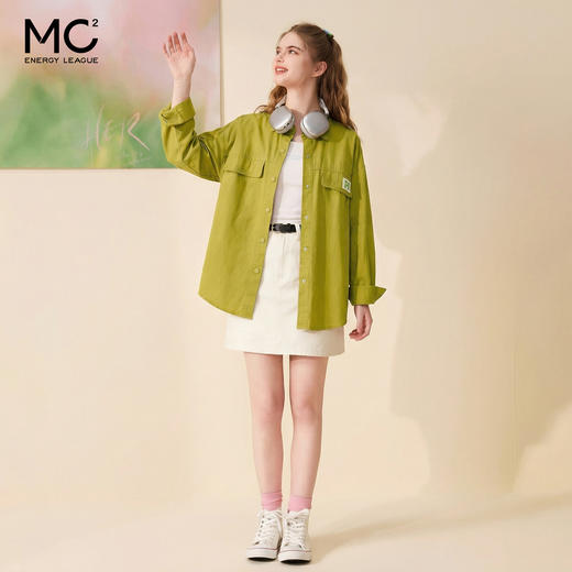 女装翻领袋盖订标长袖衬衣-8807C4212009 商品图0