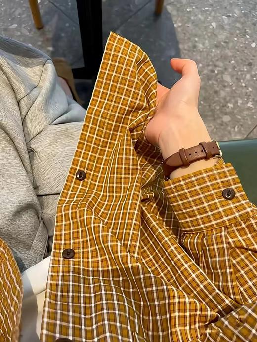 F032952新款幂式港风复古小众松弛感宽松百搭荃棉防晒衬衣 商品图7