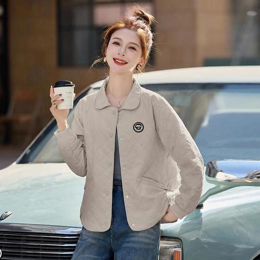 丁摩 开春外套女新款薄款短款小香风减龄春装纯色夹克6ZF-8889 商品图3