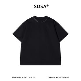 SDSA男装2026新款高贵轻奢潮牌简约拼接铆钉圆领短袖T恤百搭上衣