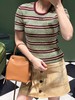 女款宽松条纹短袖针织衫lv020 商品缩略图2