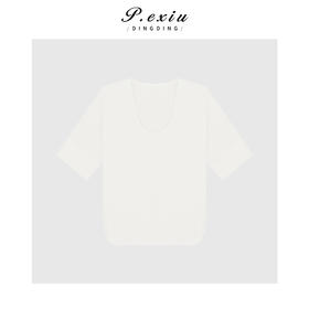 03-5潘依绣丁丁宠粉亚麻U领极简风老钱上衣Q9092