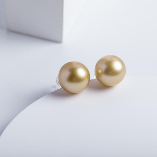 ⁶推荐~极微瑕【南洋金珍珠】18K金耳钉，11-12MM，编号ED109，出证书，48小时鉴赏期——SS06-CR-YMZZ【HOT】 商品图3
