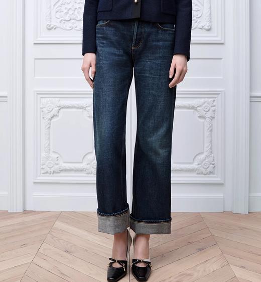 女款高腰直筒牛仔裤长裤la010 商品图3