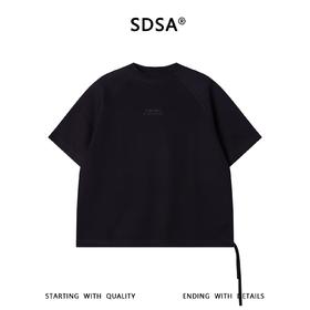 SDSA男装2026新款高贵轻奢纯色侧摆抽绳刺绣字母圆领短袖T恤百搭