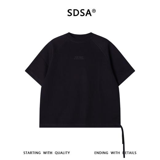 SDSA男装2026新款高贵轻奢纯色侧摆抽绳刺绣字母圆领短袖T恤百搭 商品图0