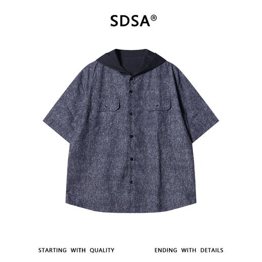 SDSA男装2026新款高贵轻奢潮牌双面可穿设计连帽短袖衬衫百搭时尚 商品图0