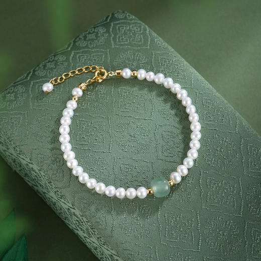 子佩集【珠映清欢】珍珠惜王妃手链【XHSL005】绿珠镀金2602 商品图0