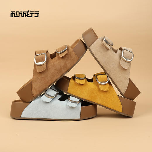 和诚行2026夏季新款增高厚底踩屎感吐司外穿凉拖鞋女式拖鞋0010860 商品图2