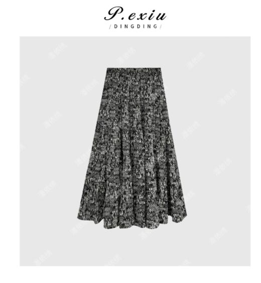 03-5潘依绣丁丁宠粉水墨印花氛围感复古碎花A字半身裙 WH00160 商品图0