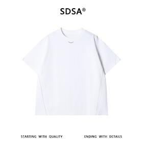 SDSA男装2026新款高贵轻奢潮牌毛边侧缝线金属小圆环短袖T恤百搭