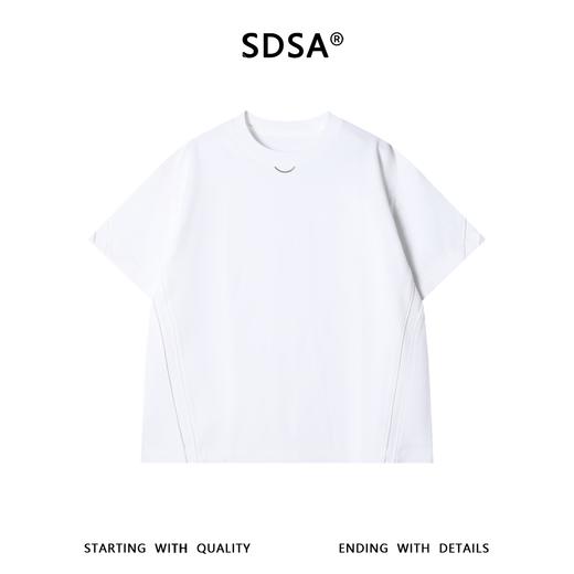 SDSA男装2026新款高贵轻奢潮牌毛边侧缝线金属小圆环短袖T恤百搭 商品图0