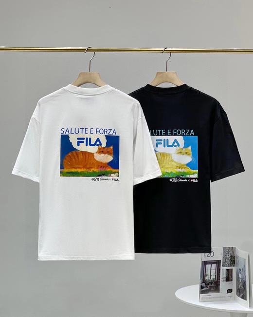 F032931联名款小猫印花休闲宽松情侣款短袖T恤 商品图1