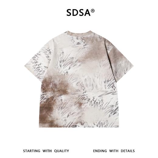 SDSA男装2026新款高贵轻奢国潮复古植物印花扎染圆领短袖T恤百搭 商品图4