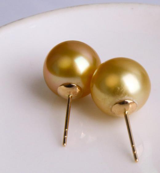 ⁶【南洋金珍珠】18K金耳钉，10-11MM，编号ED134，出证书，48小时鉴赏期——SS06-CR-YMZZ【HOT】 商品图1