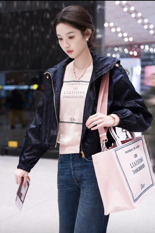 女款提花短款连帽冲锋衣外套la010 商品图3