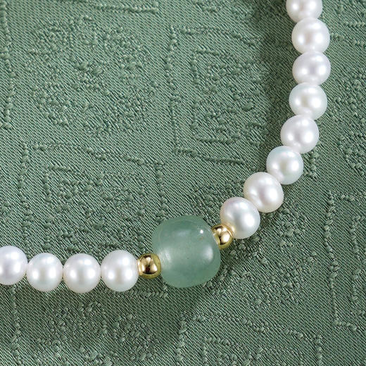 子佩集【珠映清欢】珍珠惜王妃手链【XHSL005】绿珠镀金2602 商品图2