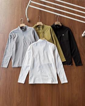 F032925四色户外小立领半拉链男士运动速干长袖上衣
