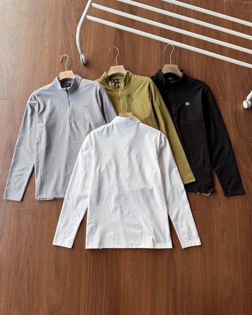 F032925四色户外小立领半拉链男士运动速干长袖上衣 商品图0