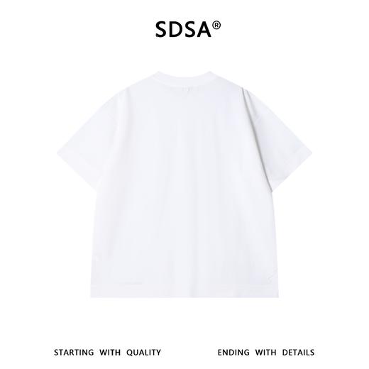 SDSA男装2026新款高贵轻奢简约网格钉珠拼接宽松短袖T恤百搭宽松 商品图4