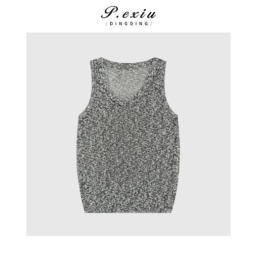 03-5潘依绣丁丁宠粉设计感U领花纱无袖小背心Q39731 商品图0