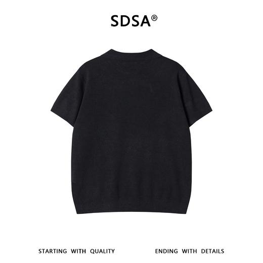 SDSA男装2026新款高贵轻奢老钱风简约纯色半拉链翻领短袖T恤百搭 商品图4