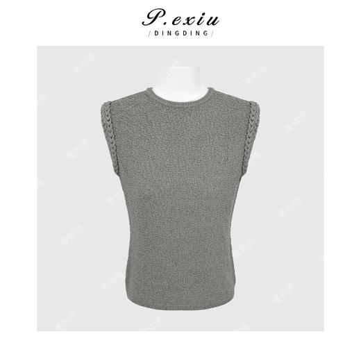 PanYiXiu/潘依绣人丝小众麻花编织修身显瘦百搭圆领无袖背心 ZZ1157 商品图1