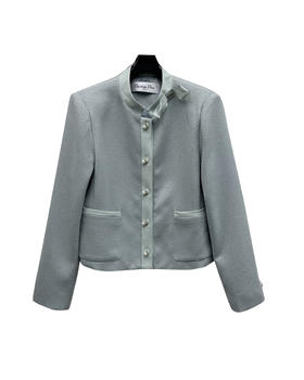 女款羊毛呢蝴蝶结外套lv010