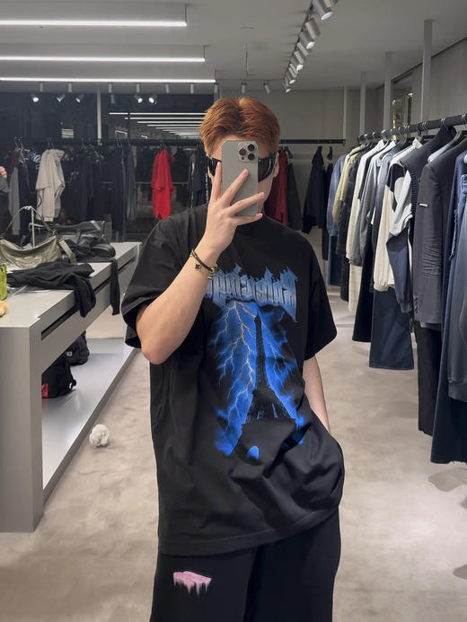 巴黎世家 26ss字母标识铁塔印花T恤 男女同款（DY） 商品图1