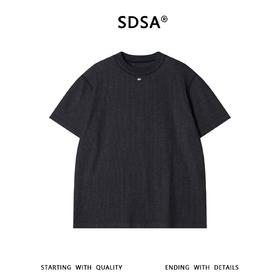 SDSA男装2026新款高贵轻奢慵懒风缝线圆领短袖T恤百搭休闲上衣