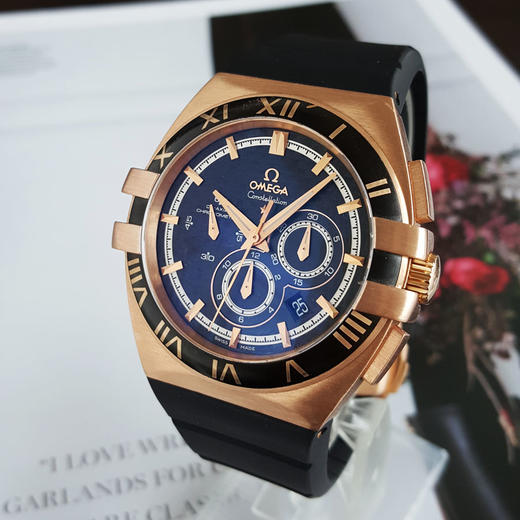 【95新】OMEGA 欧米茄121.62.41.50.01.001天文台认证同轴自动机械机芯日期显示、计时41MM（男款）星座系列18K玫瑰金280226NJT32 商品图1