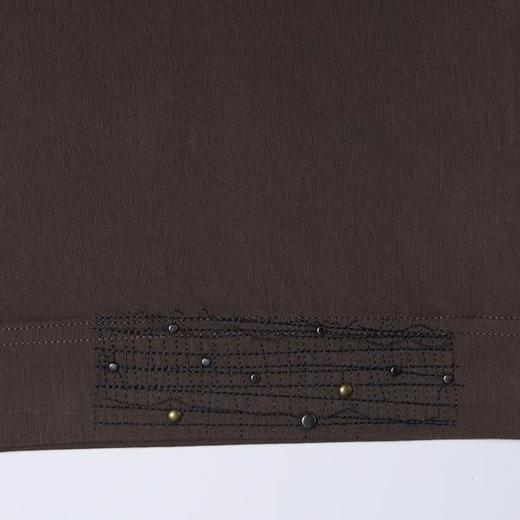 SDSA男装2026新款高贵轻奢简约网格钉珠拼接宽松短袖T恤百搭宽松 商品图3