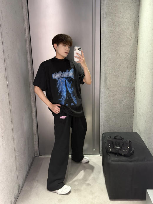 巴黎世家 26ss字母标识铁塔印花T恤 男女同款（DY） 商品图3