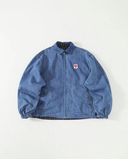 F032965水洗牛仔布心形LOGO标签双面穿工装夹克男女同款 商品图2