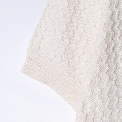 SDSA男装2026新款轻奢老钱风立体波浪纹半拉链翻领短袖T恤百搭 商品图3