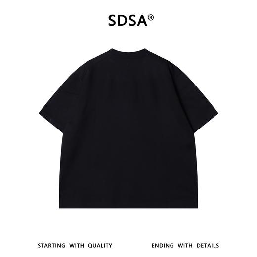 SDSA男装2026新款高贵轻奢时尚简约纯色领口磨破设计圆领短袖T恤 商品图4
