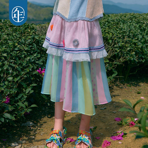 年衣童装儿童半身裙女童2026年新款超美民族风中大童A字裙子长裙 商品图2