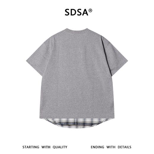 SDSA男装2026新款轻奢韩版爱心下摆拼接假两件短袖T恤百搭时尚潮 商品图0